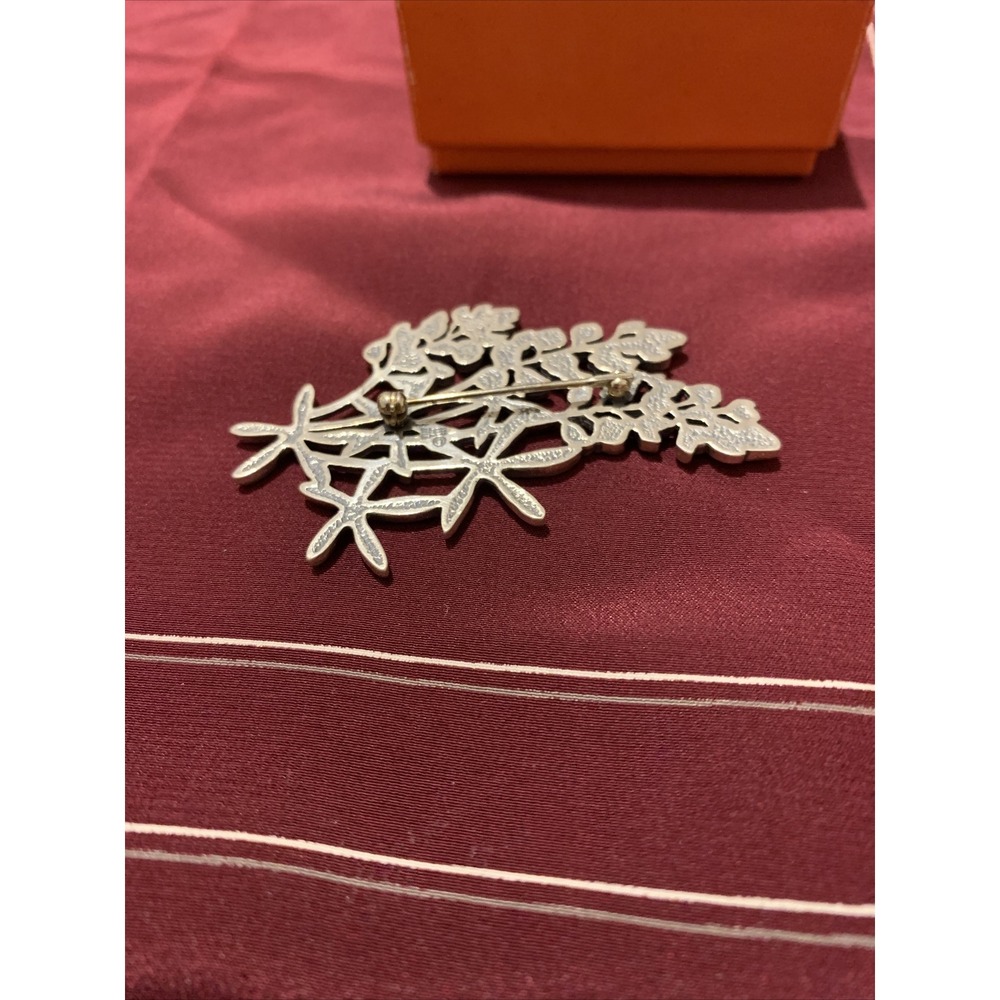 Retired James Avery LARGE Texas Bluebonnet Brooch Pin 2.25" Approx. 925 Silver - Picture 5 of 6